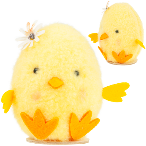 Dekoratives Hähnchen, Osterküken, Tischdekoration, flauschig, 13,5 cm