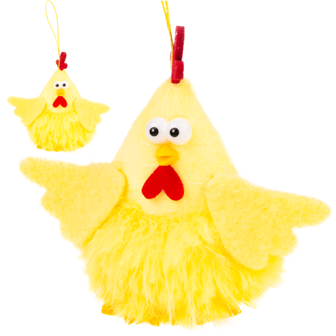 Osterküken, Osterdekoration, flauschig, gelb, 13 cm