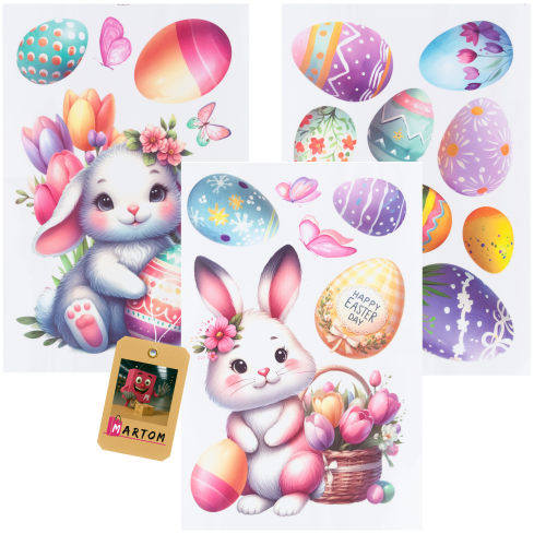 TG81320 OSTERN FENSTERAUFKLEBER 3 BLÄTTER/KPL