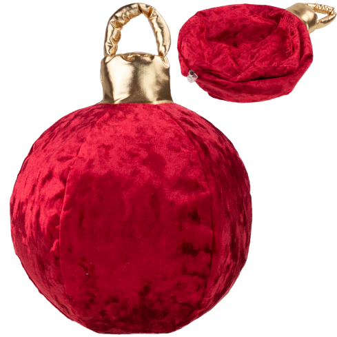 TG81471-3 Rote Weihnachtskugel aus Stoff, aufblasbar