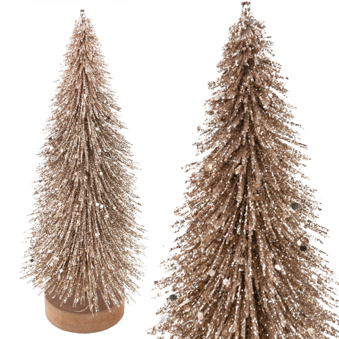 TG81561 Goldener Weihnachtsbaum mit Glitzer – elegante Weihnachtsdekoration, 26 cm