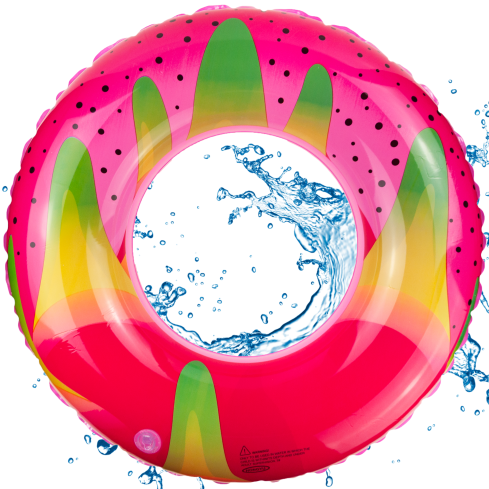 TG81876 Aufblasbares Schwimmring für den Strand, mit Fruchtmotiv, rosa, für Kinder