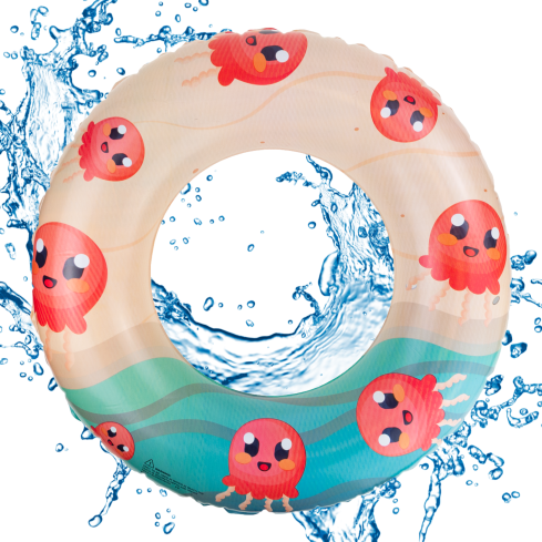 TG81877 Aufblasbarer Strandring für Kinder zum Schwimmen im Schwimmbad – Tintenfisch-Motiv