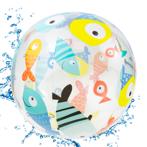 TG81879-1 bunter, durchsichtiger aufblasbarer Strandball für Kinder – Schwimmbad, Strand