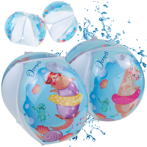 TG81880-2 Aufblasbare Schwimmflügel für Kinder, blau, 2 Kammern, für Schwimmbad und Strand
