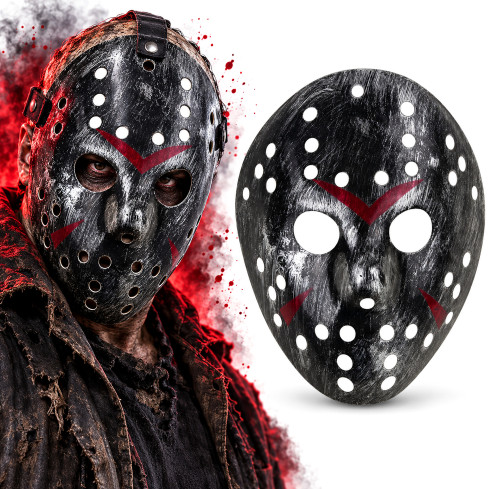 TG83753 Halloween-Horror-Maske „Freitag, der 13.“ – schwarz