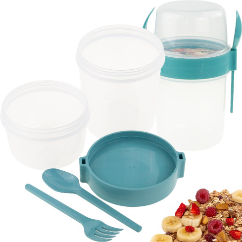 TIT-9453 MÜSLI-LUNCH-BEHÄLTER MIT BESTECK 1100ML