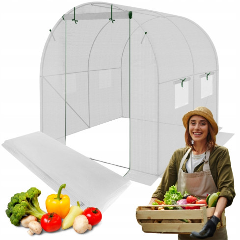 TG77606-2 GARTEN-TUNNEL GARTEN-GLASZIMMER 2x2 m Folie 4m2 PFLANZEN WEISS