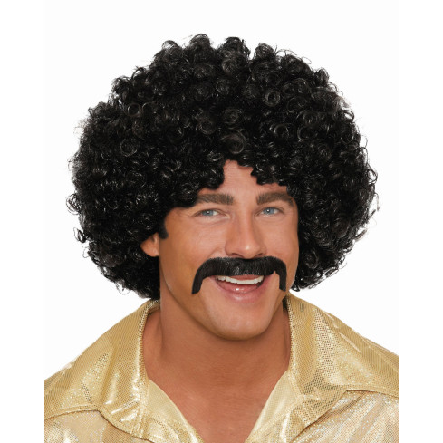 UR27 PERÜCKE AFRO SCHWARZES HAAR LOCKIG PARTY 70ER 80ER JAHRE FÜR SILVESTER