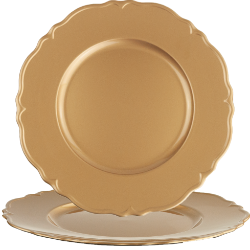 VEN8571 Unterteller, goldener Teller, Festtag, Hochzeit, Geschirr, 33 x 33 x 2 cm