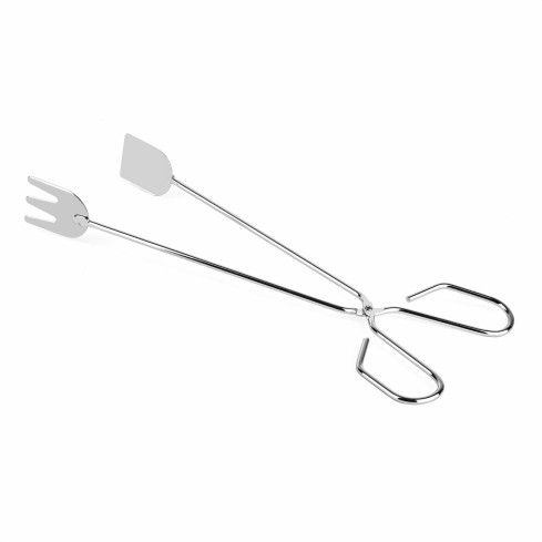 Grillzange aus Metall, 2-in-1, Küchenzange, mit Gabel und Schaufel