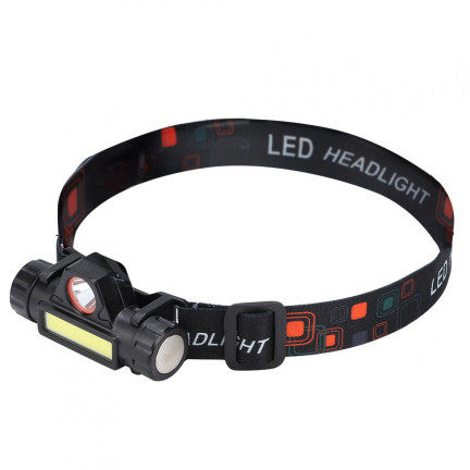 4-in-1-Stirnlampe, COB-LED, mit Magnet, über USB aufladbar, leistungsstark, verstellbares Kopfband