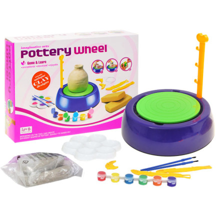 TG71197 Töpferscheibe mit Ton und Farben – Kreativ-Set für DIY-Keramik
