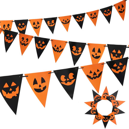 TG44472 HALLOWEEN GIRLANDE MIT BALLONS DEKORATION BRUTTO 3M