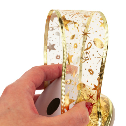 TG42491 Dekoband DECORATIVE WEIHNACHTSBAND 5CM 2,7M 2 Farben