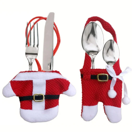 TG52959 Besteckhülle, 6 Stück/Set, Weihnachtsmann-Mäntelchen