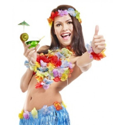 SP52 HAWAIIANISCHE BLUMEN HALSKETTE PARTY