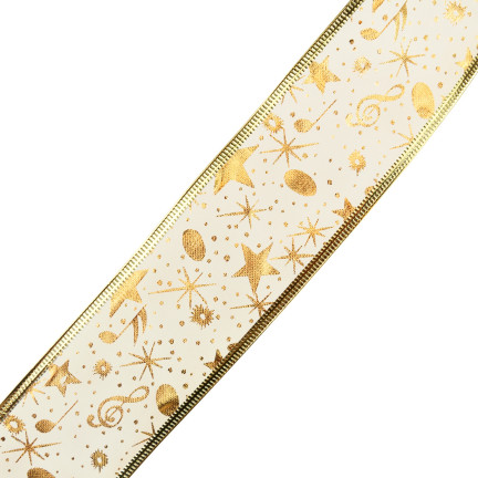 TG42491 Dekoband DECORATIVE WEIHNACHTSBAND 5CM 2,7M 2 Farben