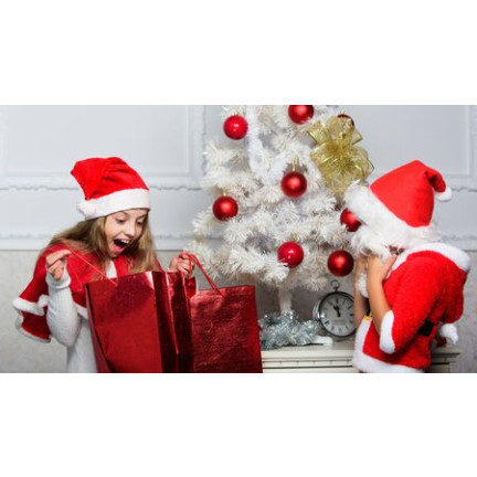 BAG8607 WEIHNACHTSGESCHENK TASCHE WEISS UND ROT 44X31X12