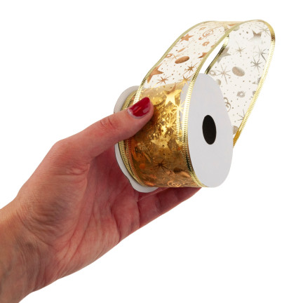 TG42491 Dekoband DECORATIVE WEIHNACHTSBAND 5CM 2,7M 2 Farben