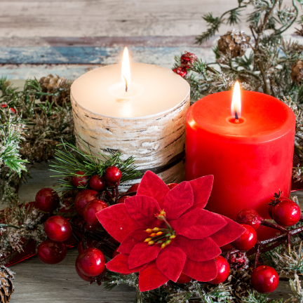 CV37274  Weihnachtssterne (Poinsettien) auf Stielen, 4 Stück – Weihnachtsdekorationen aus Velours