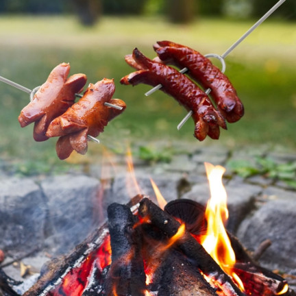 NN95 LAGERFEUER STICK WURST GABEL TELESKOP KLAPPBAR GABEL BBQ GRILL