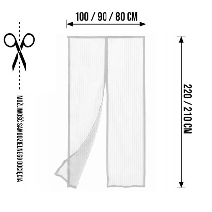 TG64367 Türmagnetgitter 80/90/100 x 210/220cm WEISS