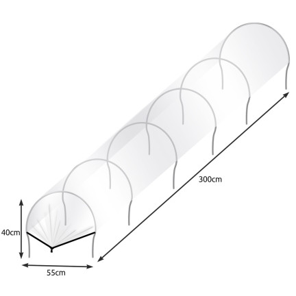TG60609 Mini-Gartengewächshaus, Polytunnel, Pflanzfolie, Beetgewächshaus, 3m