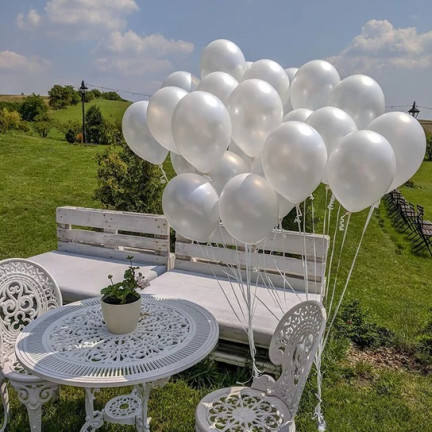 TG53243-4 LUFTBALLONS 100PCS PERLE WEISS HOCHZEIT KOMMUNION GEBURTSTAG