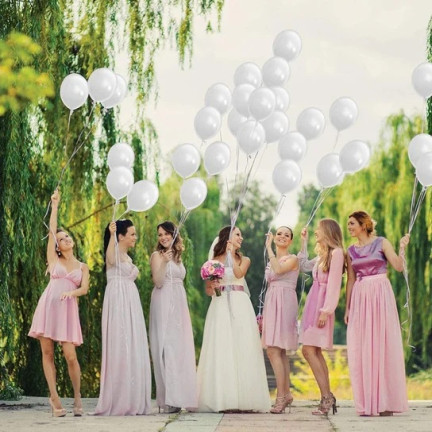 TG53243-4 LUFTBALLONS 100PCS PERLE WEISS HOCHZEIT KOMMUNION GEBURTSTAG
