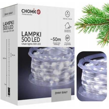 LED-Mikrolichter auf einer Rolle, 500 Stück, Lichterkette, Weihnachtsbeleuchtung, kaltweiß, 3+50 m