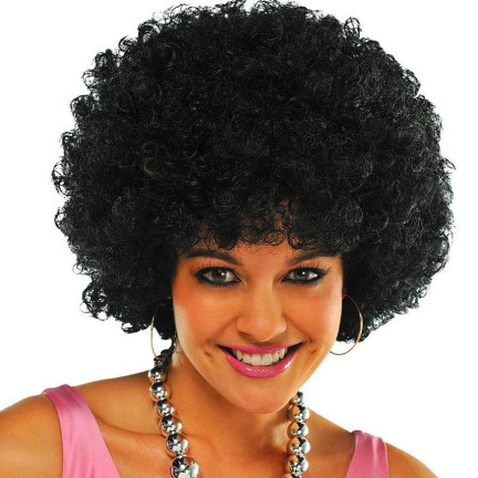 UR27 PERÜCKE AFRO SCHWARZES HAAR LOCKIG PARTY 70ER 80ER JAHRE FÜR SILVESTER