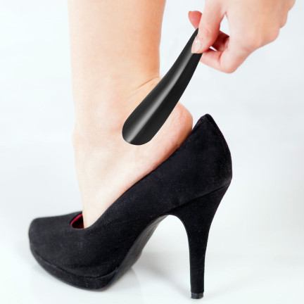 Schuhspanner aus Kunststoff, schwarz, kurz, für unterwegs, 16 cm