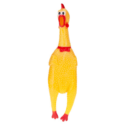 19035 GUMMI HUHN QUIETSCHEND HUND KAUEN SPIELZEUG