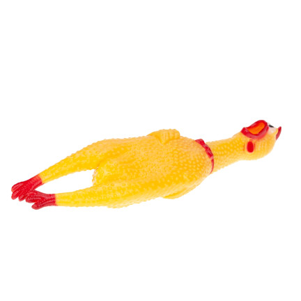 19035 GUMMI HUHN QUIETSCHEND HUND KAUEN SPIELZEUG