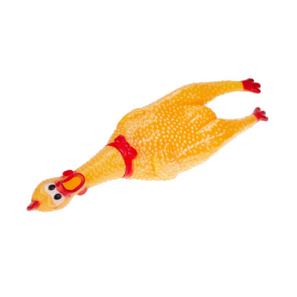 19035 GUMMI HUHN QUIETSCHEND HUND KAUEN SPIELZEUG