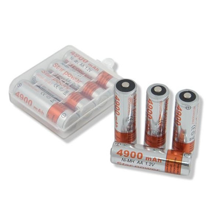 TV4 1x BATTERIE BATTERIE AA R6 4900mAh ETUI FREE