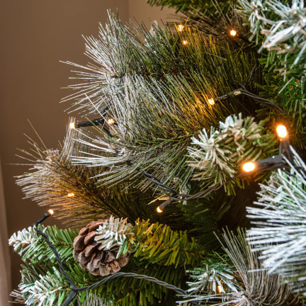 LED-Lichterkette 300 L, warmweiß + kaltweißer Blitz, Weihnachtsbaum, festlich, für drinnen und draußen, 3 + 15 m