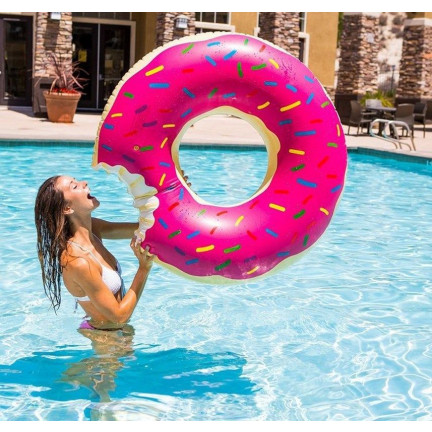 TG48122R STRAND AUFBLASBARE RAD DONUT ROSA