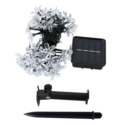 Solarlichter, Blumen, 30 LEDs, Länge 6,5 m, 8 Leuchtmodi, warmweiß