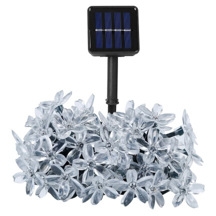 Solarlichter, Blumen, 30 LEDs, Länge 6,5 m, 8 Leuchtmodi, warmweiß