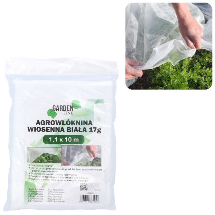 AGO2050 AGRICULTURAL GARDEN COVERING FIBER 1.1 x 10 M SPRING WHITE 17g
