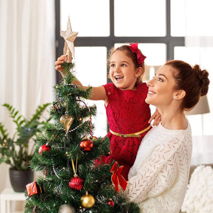 TG57479-2 WEIHNACHTSBAUM STERNSPITZE GOLD UNZERBRECHLICH STERN WEIHNACHTSBAUMSCHMUCK