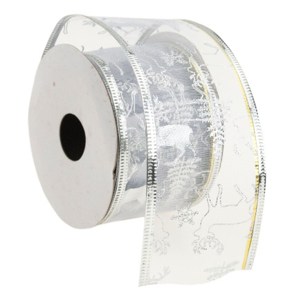 TG42491 Dekoband DECORATIVE WEIHNACHTSBAND 5CM 2,7M 2 Farben