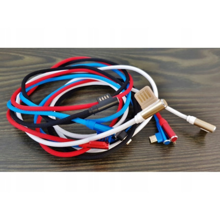 13679 Micro USB Seitenkabel Nylon 100cm Aluminium