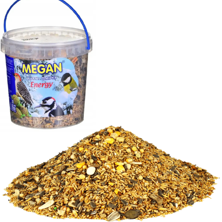 Winterfutter für Wildvögel, Samen-Korn-Mischung, Futtermischung, Eimer 730g