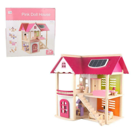 Tg50056 Puppenhaus aus Holz große Möbel rosa