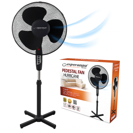 EHF001KK BODENVENTILATOR VENTILATOR ZYLKULATOR LEISTUNGSSTARK 50W STEHEND SCHWARZ EFFIZIENT