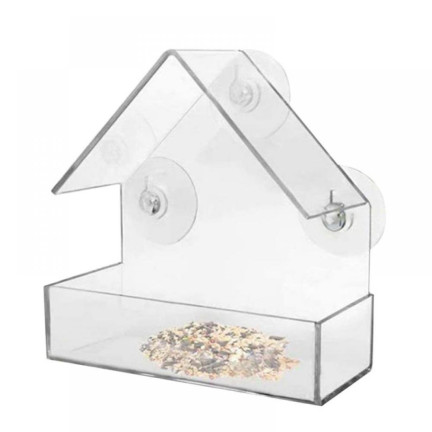 EDA4380 FENSTER-VOGELFUTTERAUTOMAT MIT SAUGNAPF TRANSPARENT 2-TEILIG