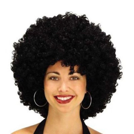 UR27 PERÜCKE AFRO SCHWARZES HAAR LOCKIG PARTY 70ER 80ER JAHRE FÜR SILVESTER